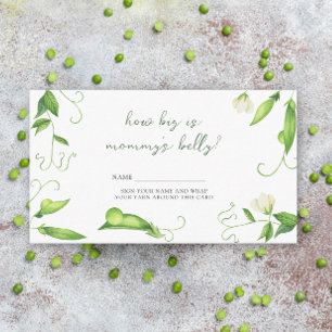 Little Pea Baby Shower - How big is mommy's belly Enclosure Card