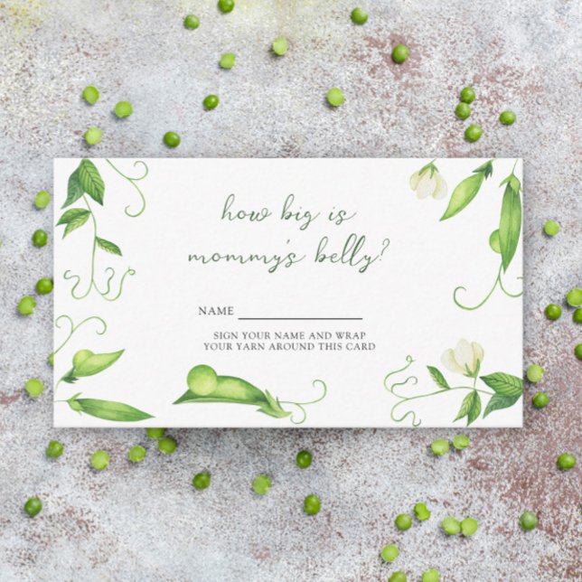 Little Pea Baby Shower - How big is mummy's belly Enclosure Card (Creator Uploaded)