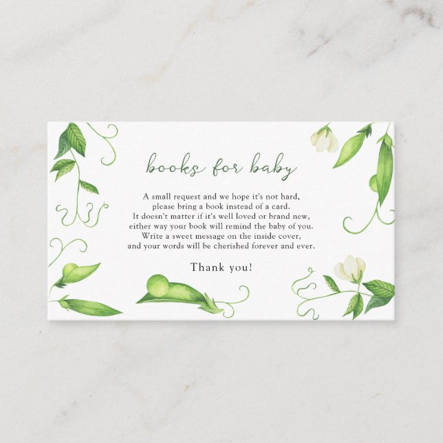 Little Pea - books for baby ticket Enclosure Card (Front)