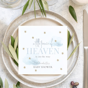 Little Peace of Heaven Blue Boy Baby Shower Napkin