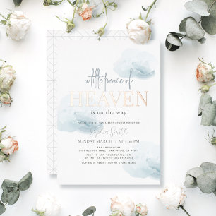 Little Peace of Heaven Blue Cloud Boy Baby Shower