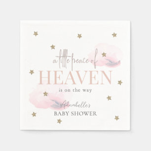 Little Peace of Heaven Pink Girl Baby Shower Napkin