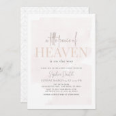 Little Peace of Heaven Pink Girl Sky Baby Shower Invitation (Front/Back)