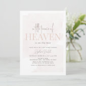 Little Peace of Heaven Pink Girl Sky Baby Shower Invitation (Standing Front)