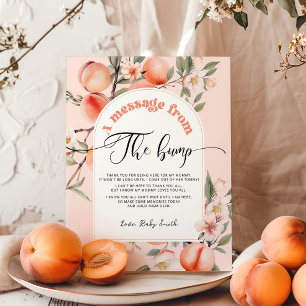 Little peach baby shower message from the bump poster