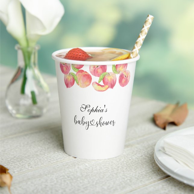 Little peach baby shower  paper cups (Insitu)