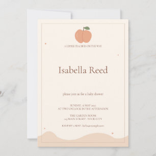 Little Peach Cream Terracotta Baby Shower Invitation