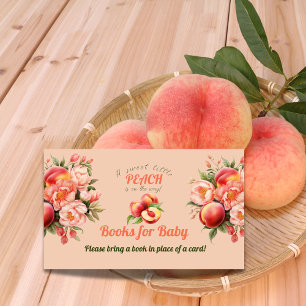 Little Peach Floral Books for Baby Shower Game Enclosure Card