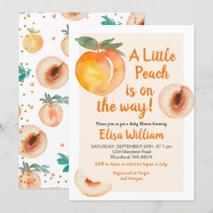 Little Peach is on the Way Baby Shower Invitation