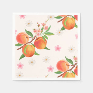 Little Peach Is On The Way Baby Shower  Napkin