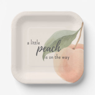 Little Peach is on the Way Baby Shower  Paper Plate