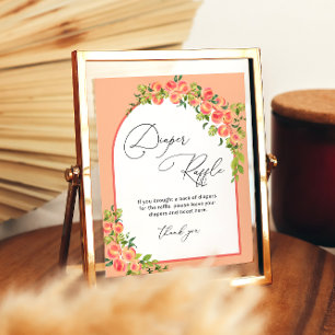 Little Peach Modern Diaper Raffle Poster