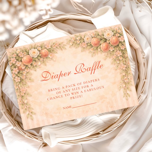 Little Peach on the Way Diapper Raffle Enclosure Card (Creator Uploaded)