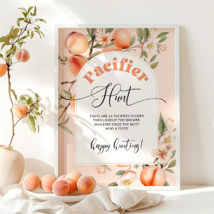 Little peach Pacifier hunt baby shower game Poster