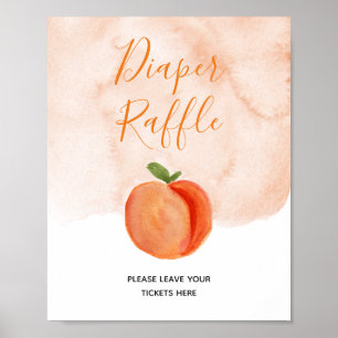 Little Peach Summer Diaper Raffle Sign