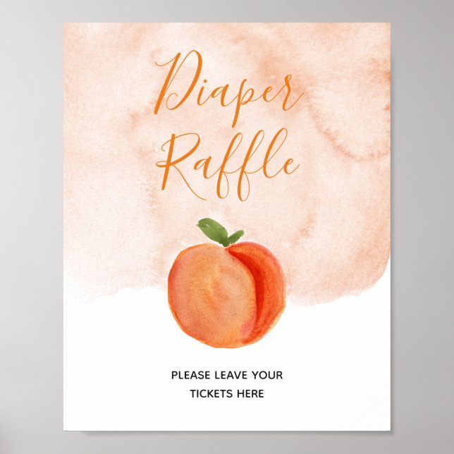 Little Peach Summer Diaper Raffle Sign (Front)