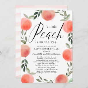 Little Peach Watercolor Baby Shower by Mail Invitation