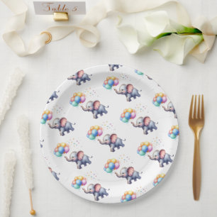 Little peanut baby elephant baby shower paper plate