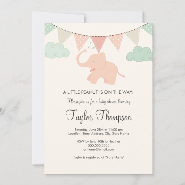 Little Peanut Baby Shower Invitation (Front)