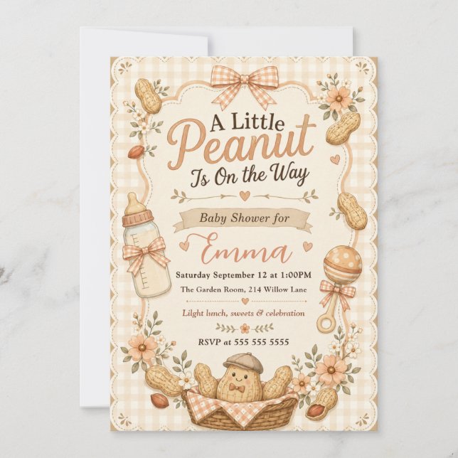 Little Peanut Baby Shower Invitation (Front)