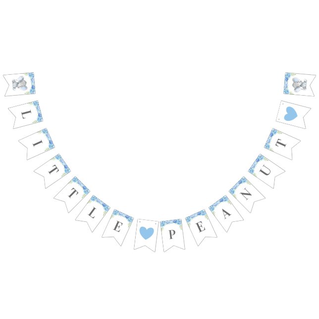 Little Peanut Boy Blue Elephant Shower Sprinkle Bunting (All)