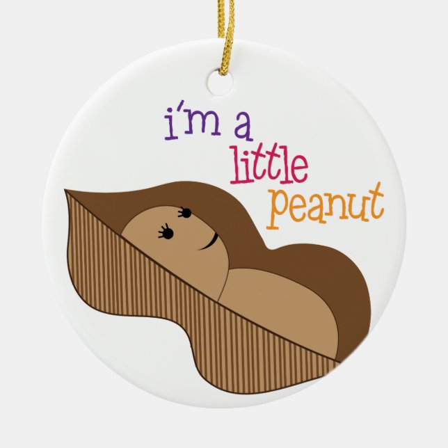 Little Peanut Ceramic Ornament (Front)