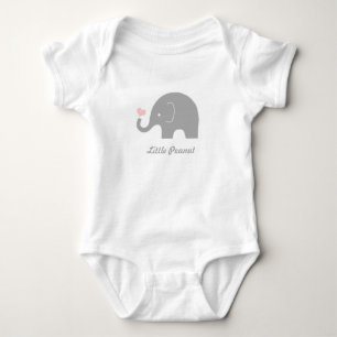Little Peanut Elephant Baby Bodysuit, Pink Heart Bodysuit