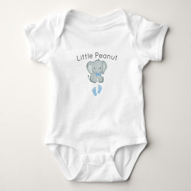 Little Peanut Elephant,baby boy animal lover baby  Baby Bodysuit (Front)