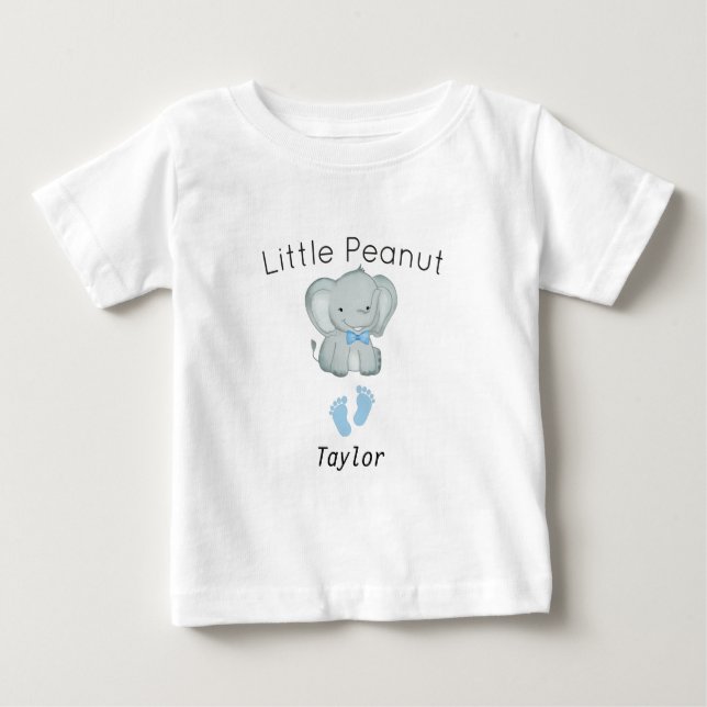 Little Peanut Elephant,baby boy Personalised baby  T-Shirt (Front)