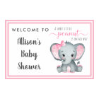 Little Peanut Elephant Baby Girl Shower Welcome