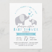 Little Peanut Elephant | Baby Shower | Blue