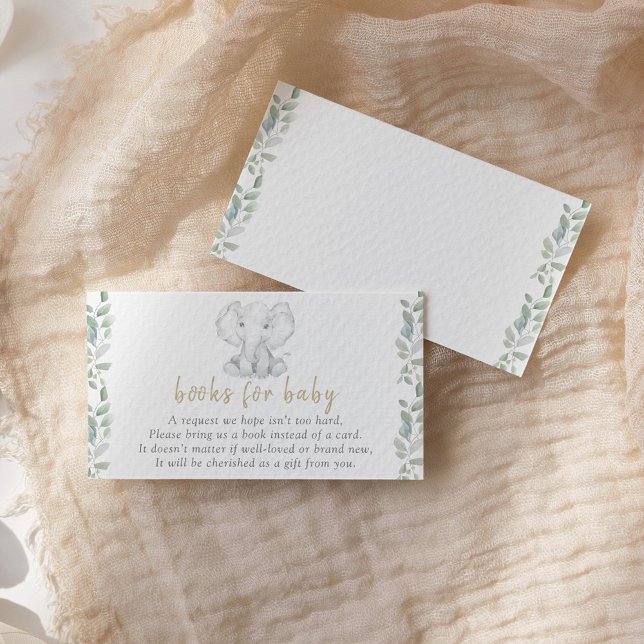 Little Peanut Elephant Baby Shower Books for Baby Enclosure Card (Creator Uploaded)