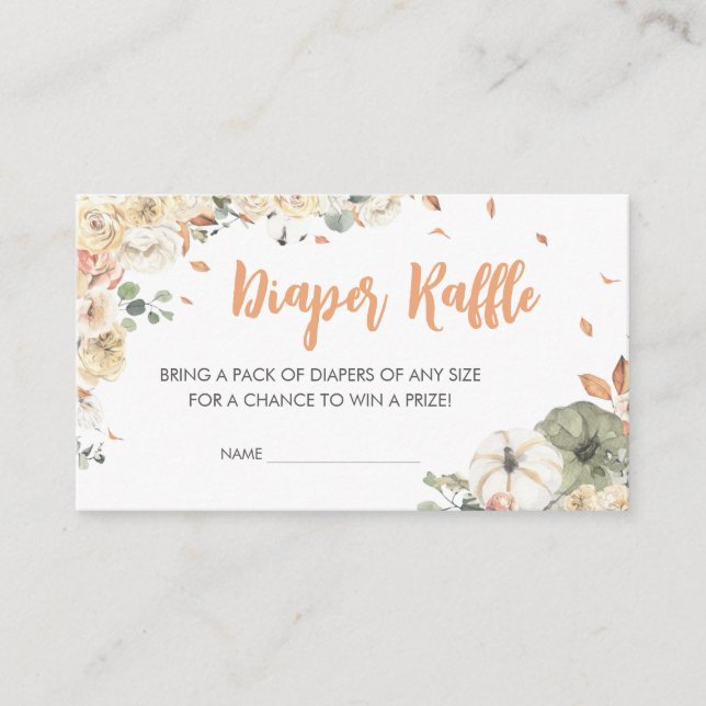 Little Peanut Elephant Baby Shower Diaper Raffle Enclosure Card (Front)