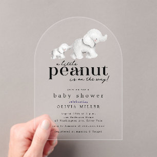 Little Peanut Elephant Baby Shower Invitation