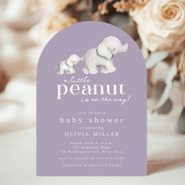 Little Peanut Elephant Baby Shower Invitation (Creator Uploaded)
