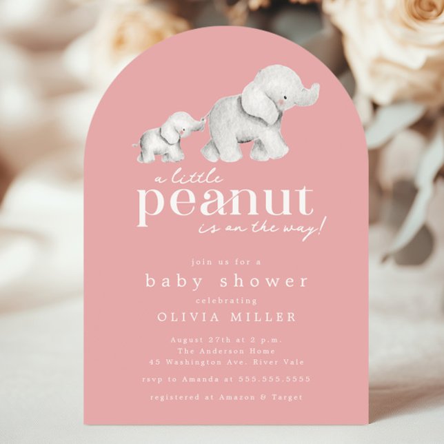 Little Peanut Elephant Baby Shower Invitation (Creator Uploaded)