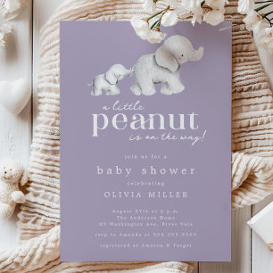 Little Peanut Elephant Baby Shower Invitation