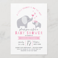 Little Peanut Elephant | Baby Shower | Pink