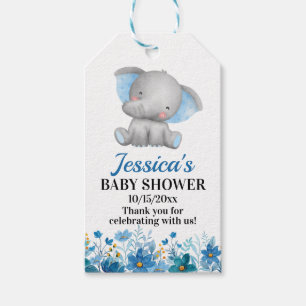 Little Peanut Elephant Boy Baby Shower Guest Favor Gift Tags