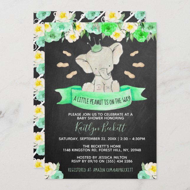 Little Peanut Gender Neutral Baby Shower Invitation (Front/Back)