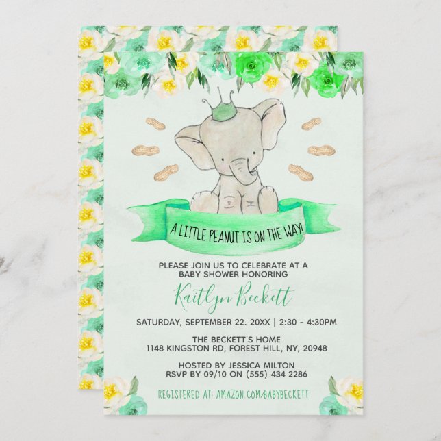 Little Peanut Gender Neutral Baby Shower Invitation (Front/Back)