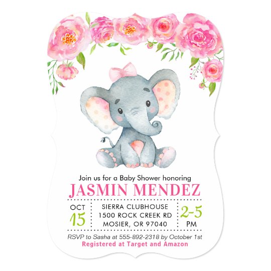 little peanut elephant baby shower invitations