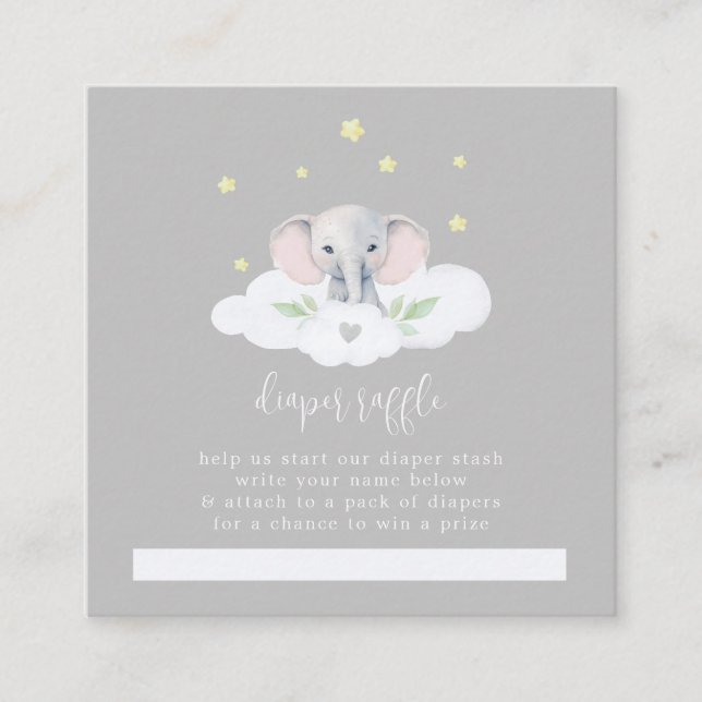 Little Peanut Grey Baby Shower Diaper Raffle Enclosure Card (Front)
