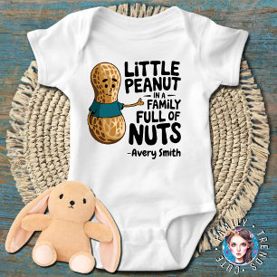 Little Peanut in A Family Full of Nuts Print Baby Baby Bodysuit