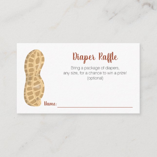 Little peanut on the way Diaper Raffle Enclosure Card (Front)