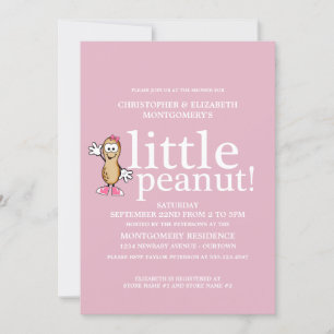 Little Peanut (Pink) Baby Shower Invitation