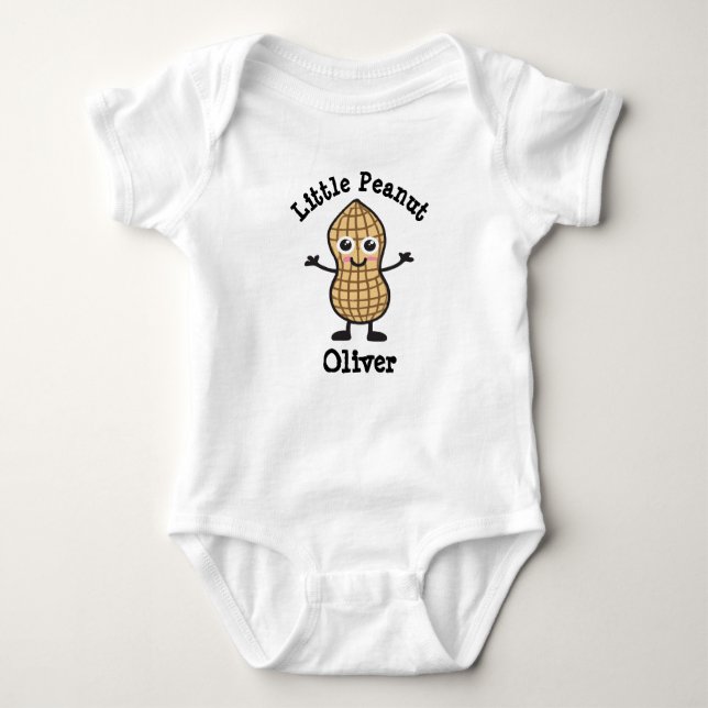 Little Peanut with Baby's Name Baby Bodysuit (Front)