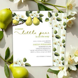 Little Pear is on the way fruit theme baby shower Invitation