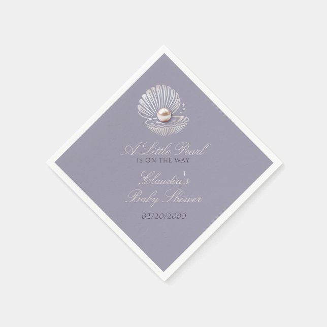 Little Pearl Baby Shower Napkin (Corner)