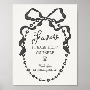 Little Pearl Black Coquette Bow Favours Poster